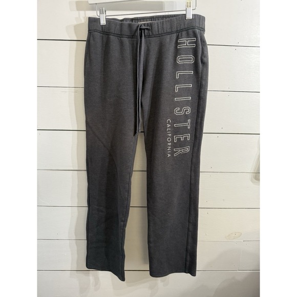 Hollister Pants - Hollister Embroidered Spellout Sweatpants Gray Women's Small Y2K Preppy